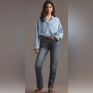 Anthropologie Pilcro Slim Boyfriend Stretch blue jeans womens Plus size 26W
